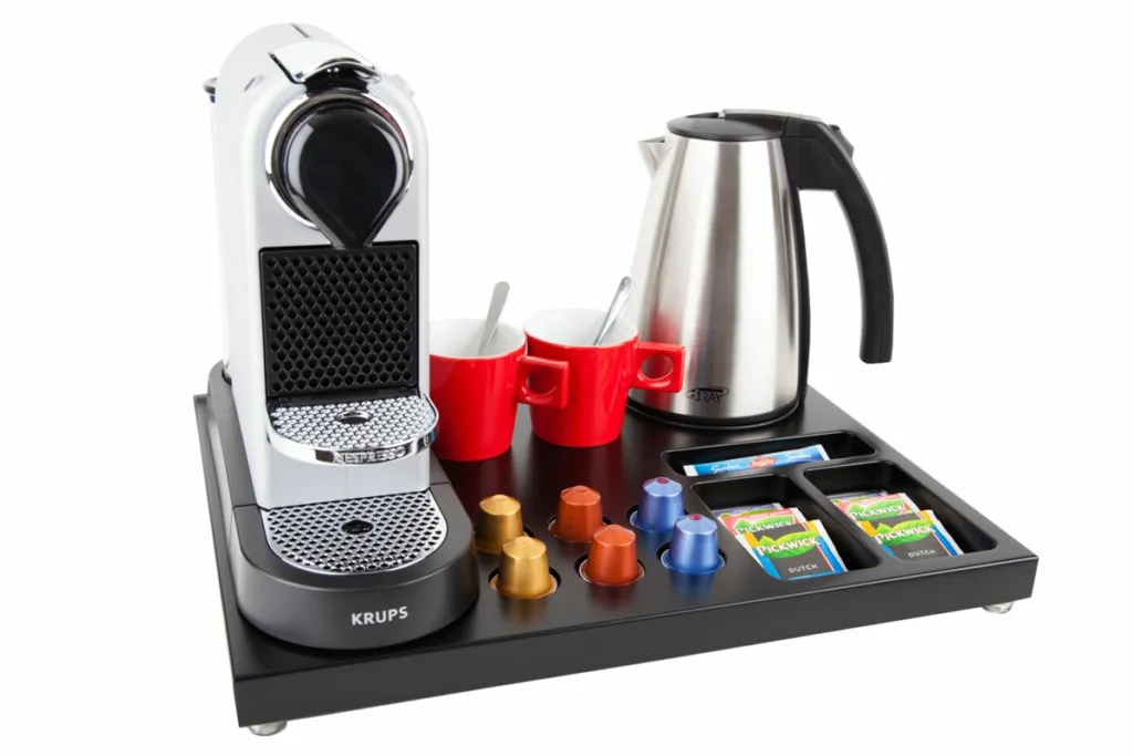 courtesy kit for hotels tray kettle coffee machine