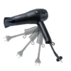 Hotel hairdryer with foldable grip and retractable cord: Levante