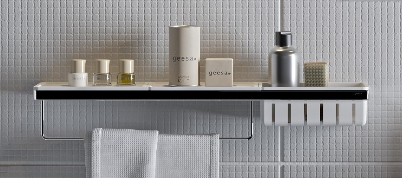 Eleganti accessori per il bagno: Frame Collezione by Geesa colore bianco e vromato