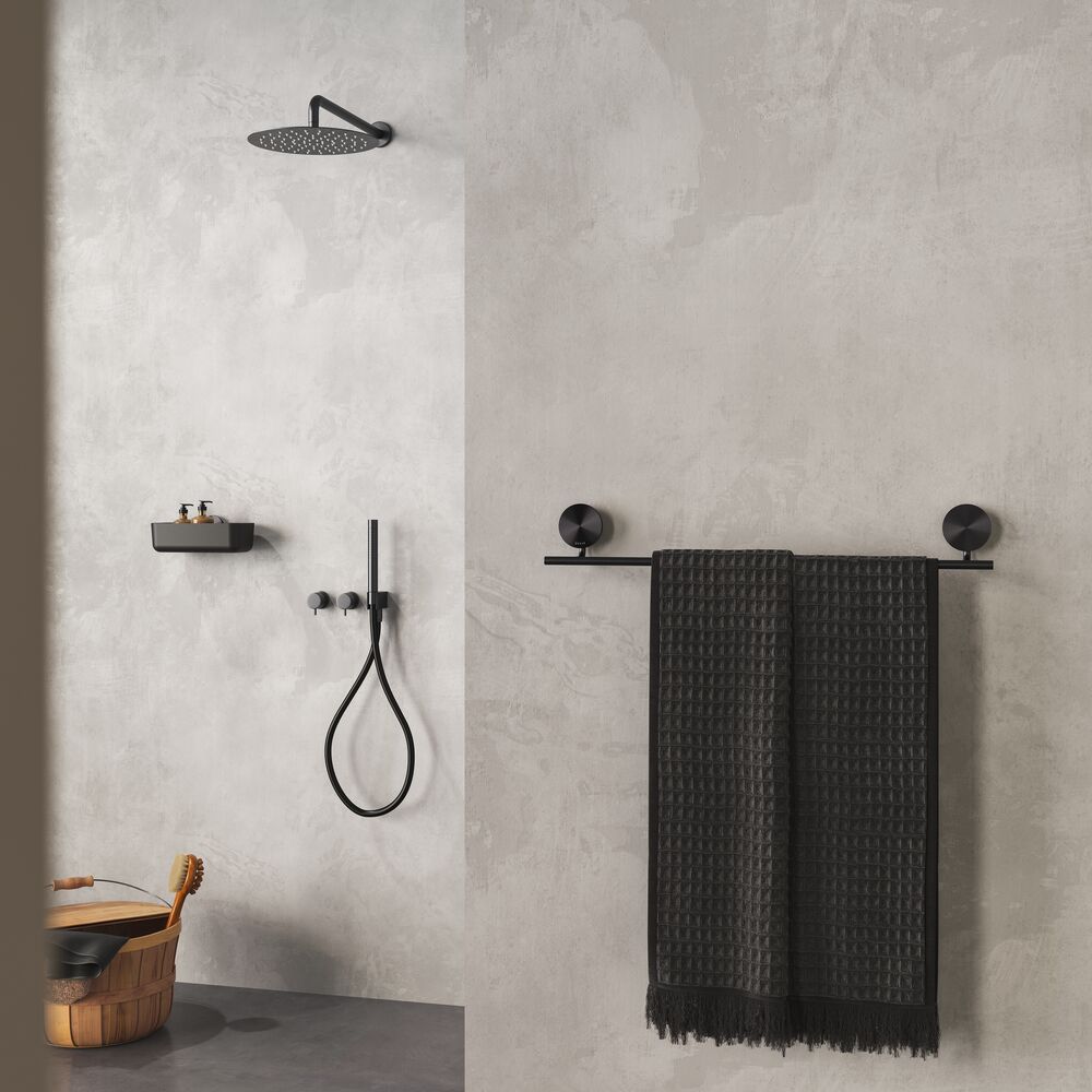 Bathroom accessories hotel collection Opal Brushed Metal Black Shower