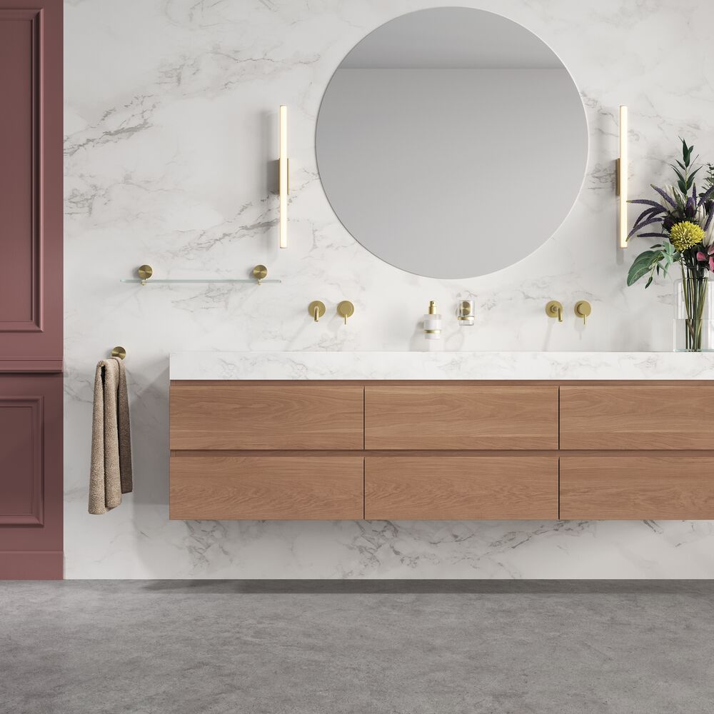 Bathroom accessories hotel collection Opal Brushed Gold with mirror