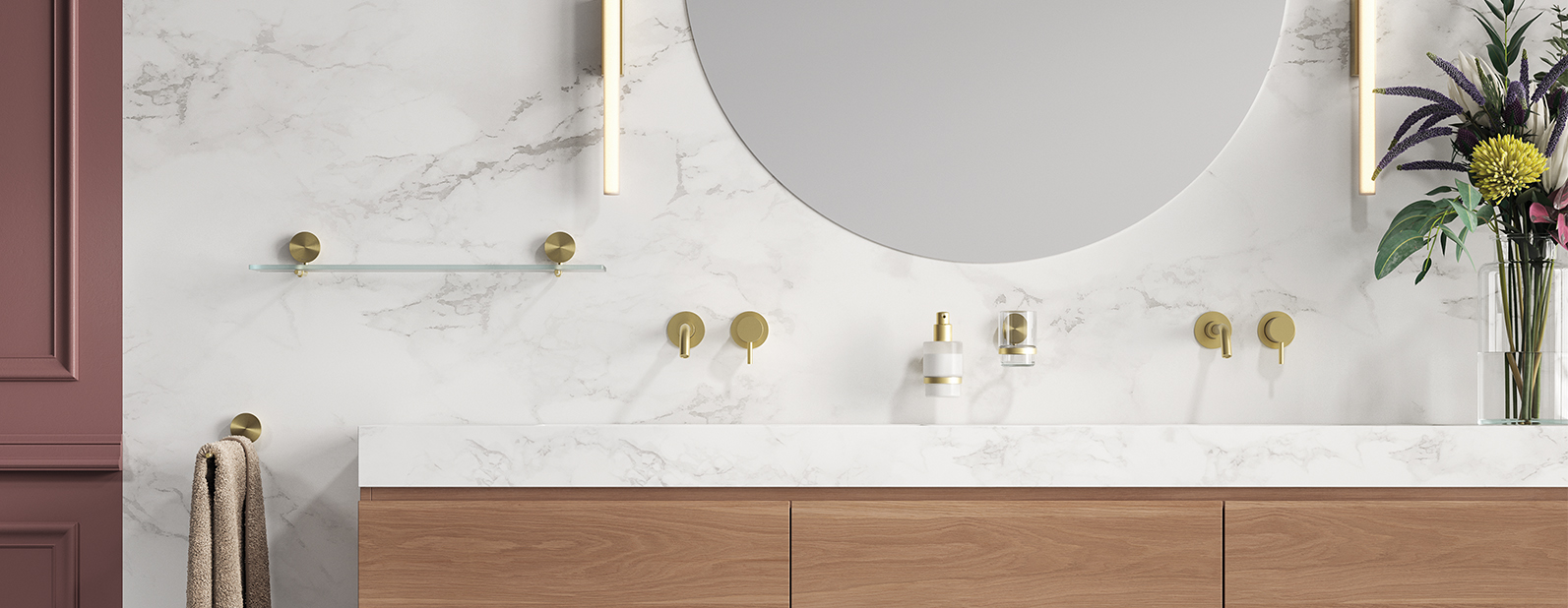 Bathroom accessories hotel collection Opal Brushed Gold