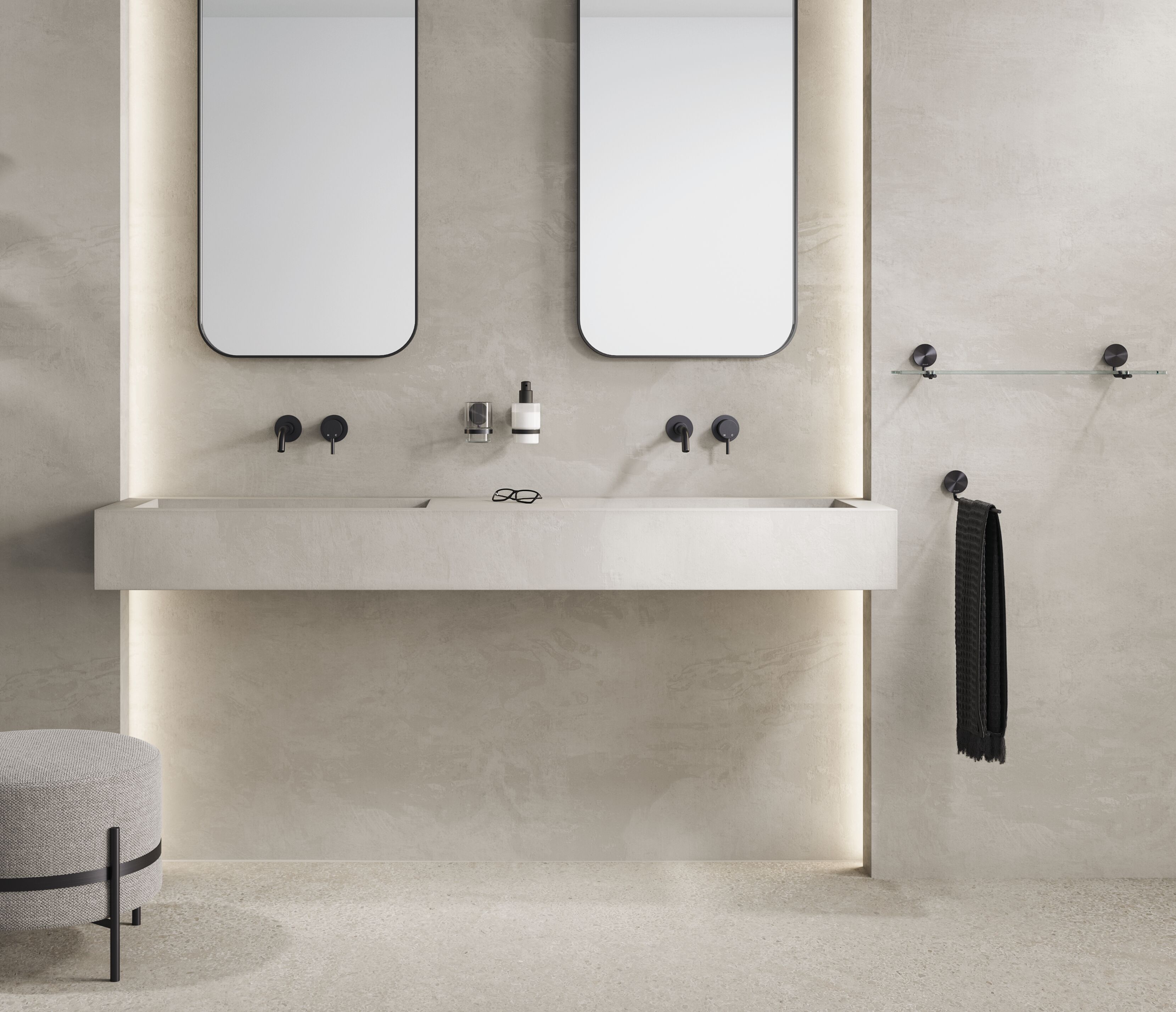 Bathroom accessories hotel collection Opal Brushed Metal Black