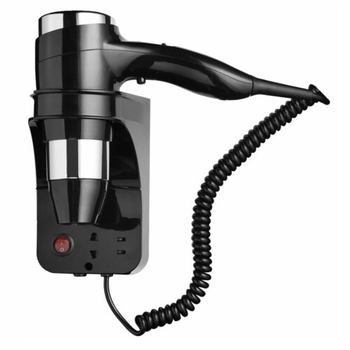 Wall-mounted Hairdryer 1600 Watts Black/Chrome